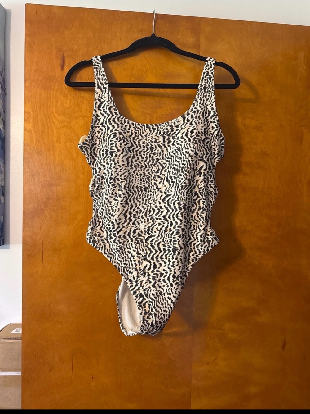 aerie One-Piece Swimsuit in Black & White Animal Print